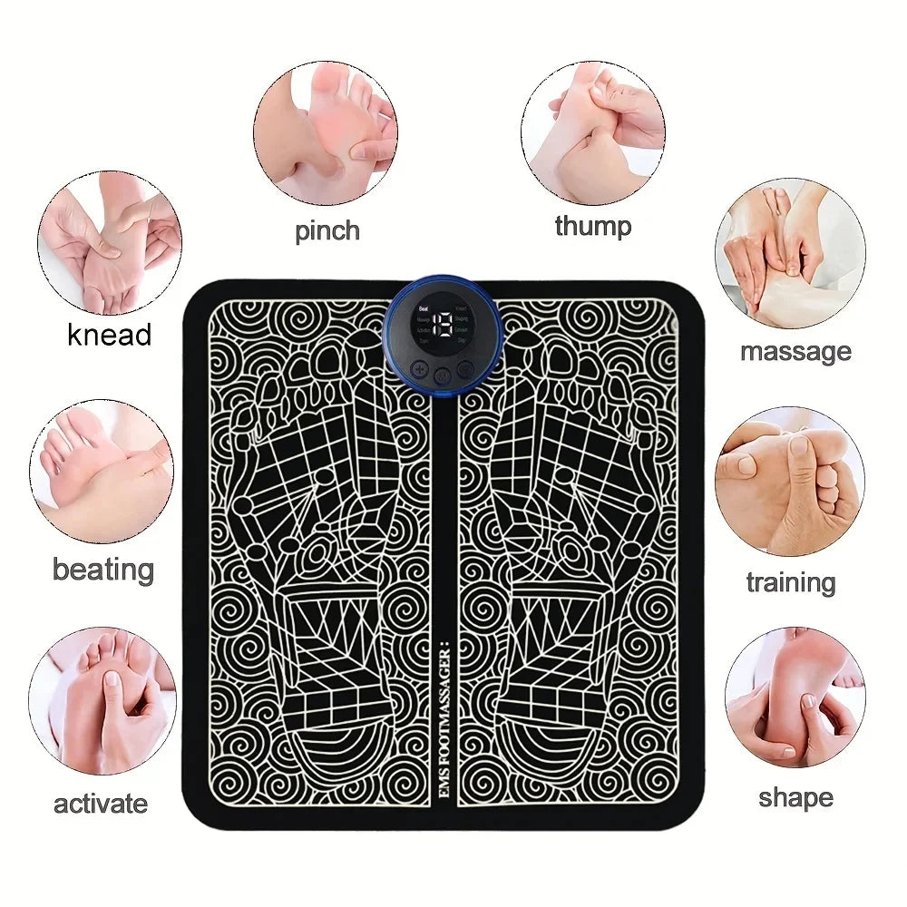 EMS Foot Massagers for Pain and Circulation, Electric Foot Massager Mat, Muscle Relaxation and Pain Relief