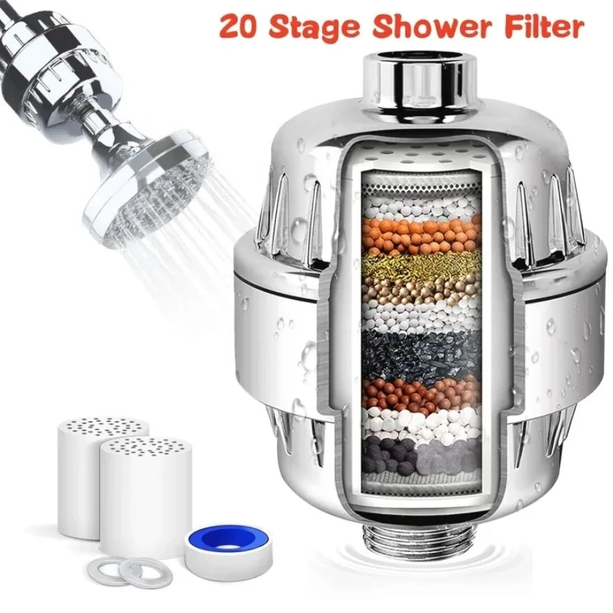 20-Stage PureWater Shower Filter