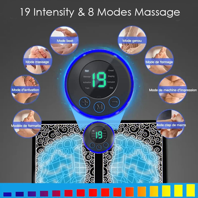 EMS Foot Massagers for Pain and Circulation, Electric Foot Massager Mat, Muscle Relaxation and Pain Relief