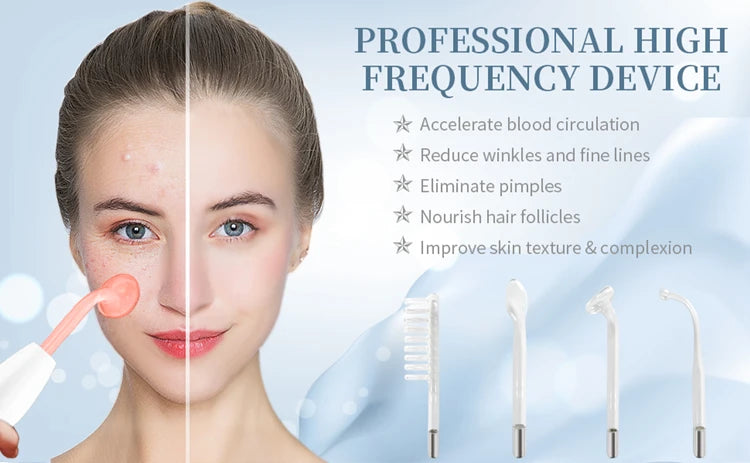 High-Frequency Facial Wand 4-in-1 – Acne, Ageing, Scalp