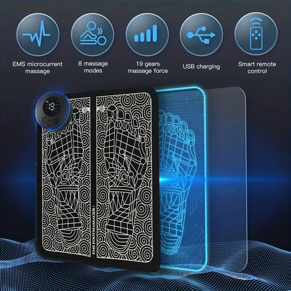 EMS Foot Massagers for Pain and Circulation, Electric Foot Massager Mat, Muscle Relaxation and Pain Relief