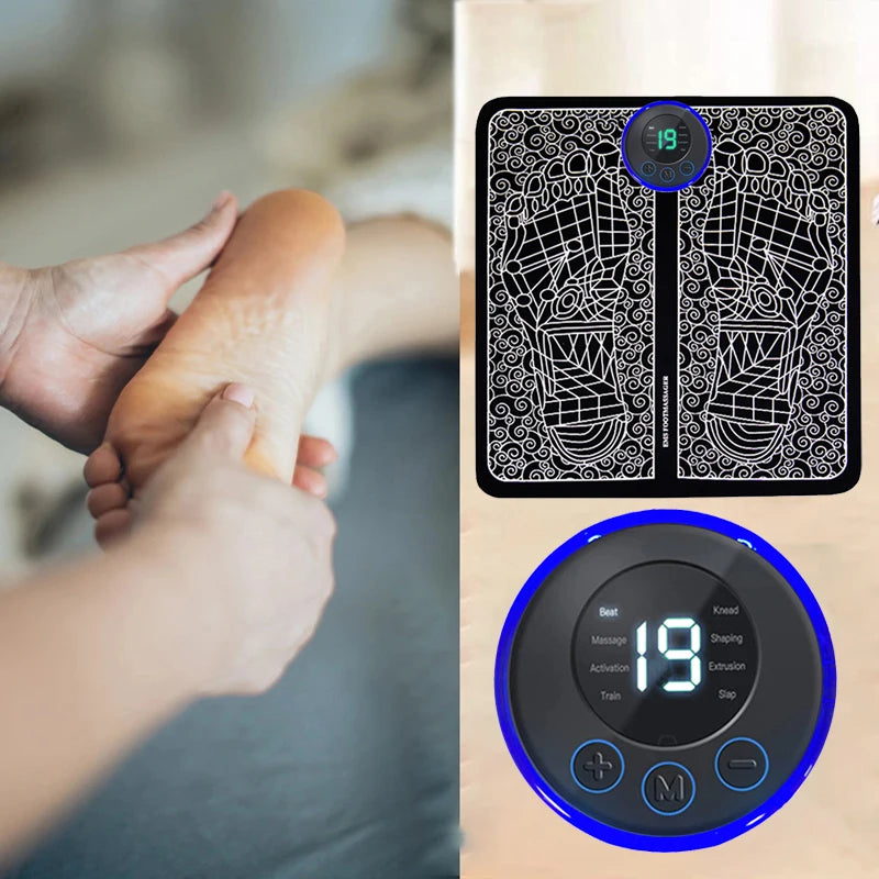 EMS Foot Massagers for Pain and Circulation, Electric Foot Massager Mat, Muscle Relaxation and Pain Relief
